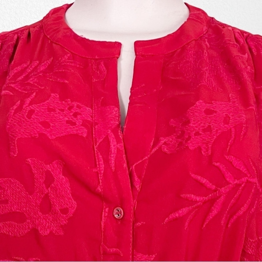NEW Anthropologie Ranna Gill Red Scarlette Embroidered Shirt Dress SZ S - Picture 5 of 11